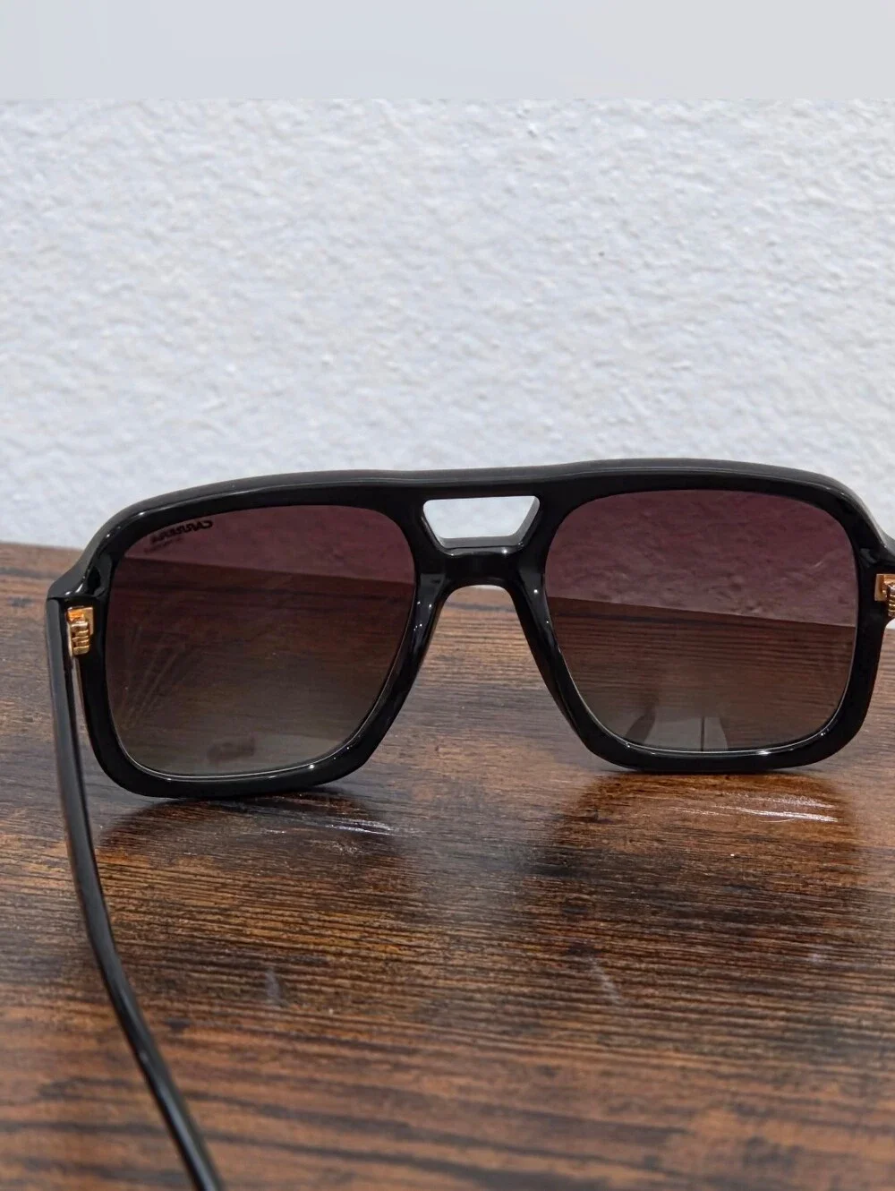 Carrera 317/S 807/HA Black/ Brown Squared Aviator Sunglasses
